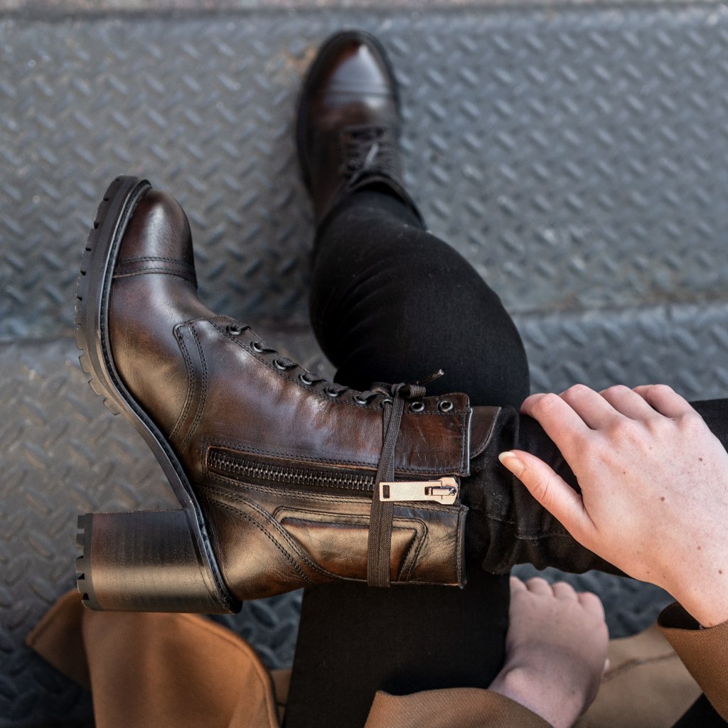 Thursday Boots Rebel Leather Women's High Heels Brown | AU18XYU