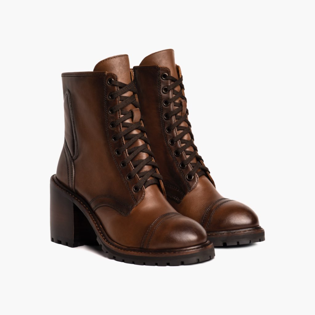 Thursday Boots Rebel Leather Women's High Heels Brown | AU190TCE