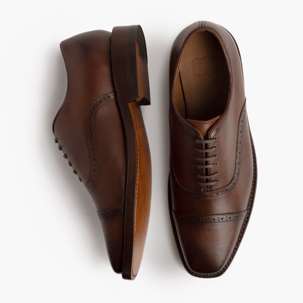 Thursday Broadway Leather Men's Dress Shoes Coffee | AU357ZUT