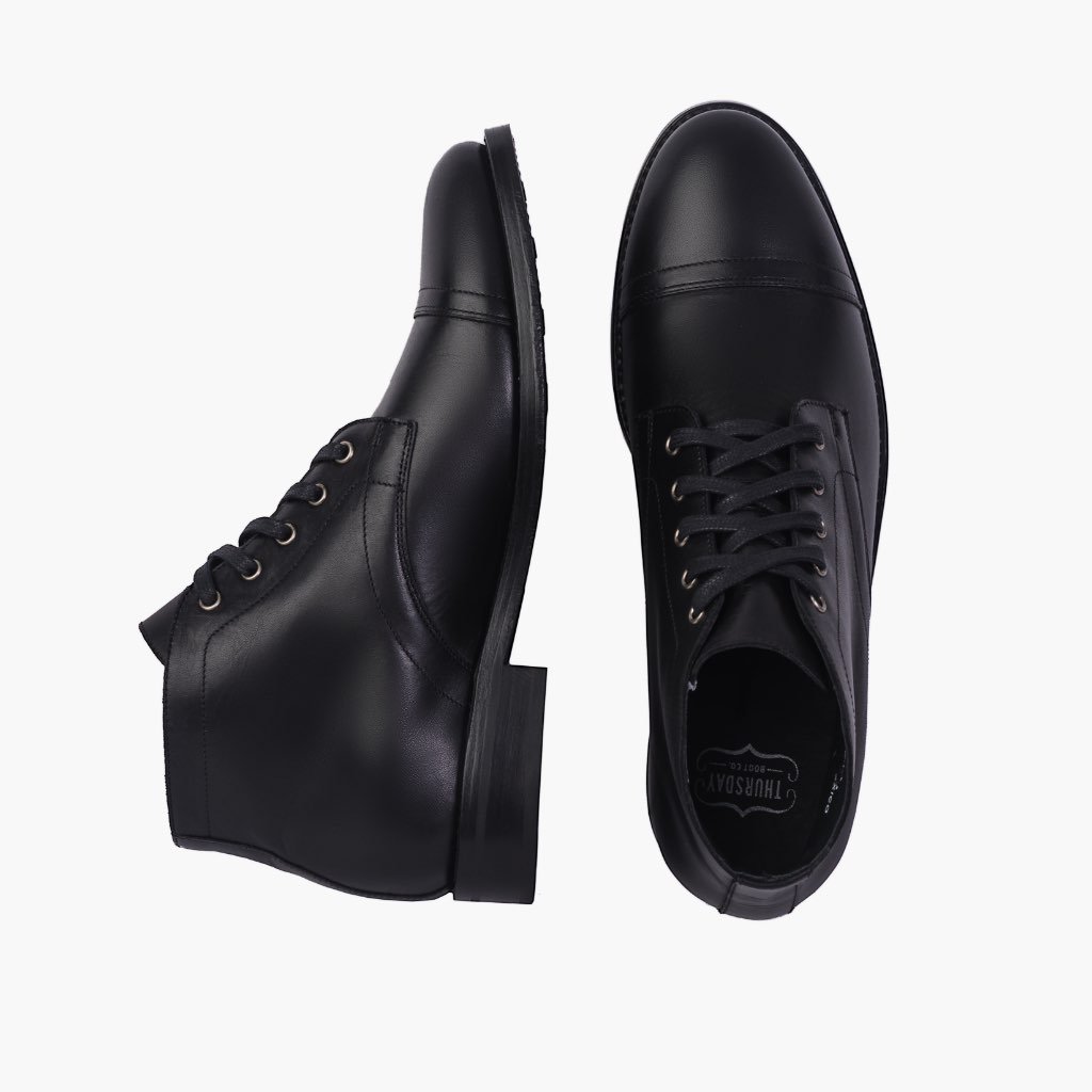 Thursday Cadet Leather Men's Lace Up Boots Black | AU57ILH