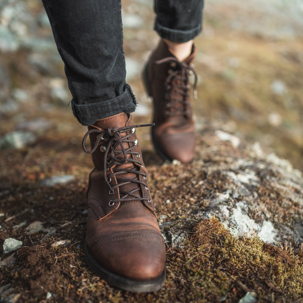 Thursday Captain Leather Arizona Women's Lace Up Boots Brown | AU182DFM