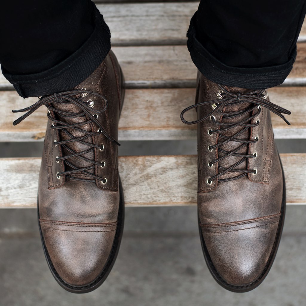 Thursday Captain Leather Classic Men's Lace Up Boots Burgundy | AU46LIS