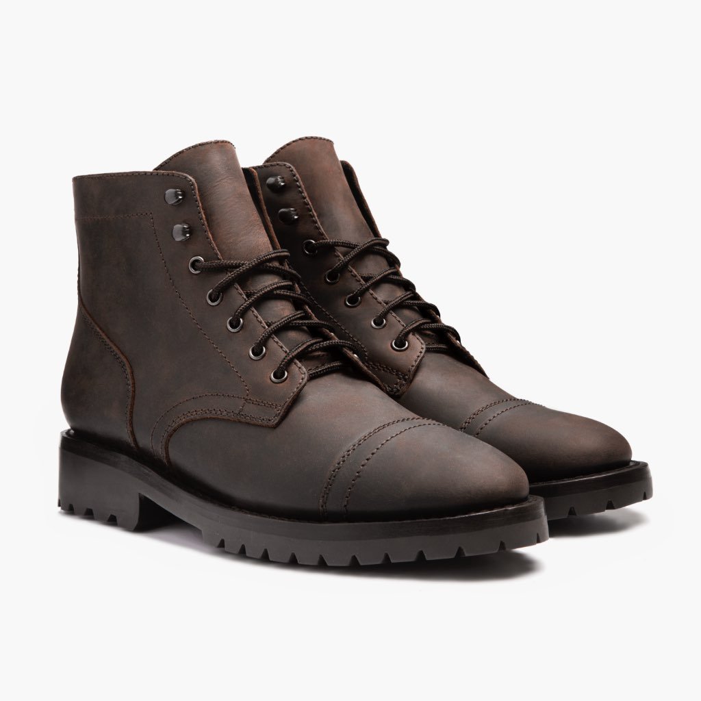 Thursday Captain Leather Classic Men's Lace Up Boots Coffee | AU47KOR