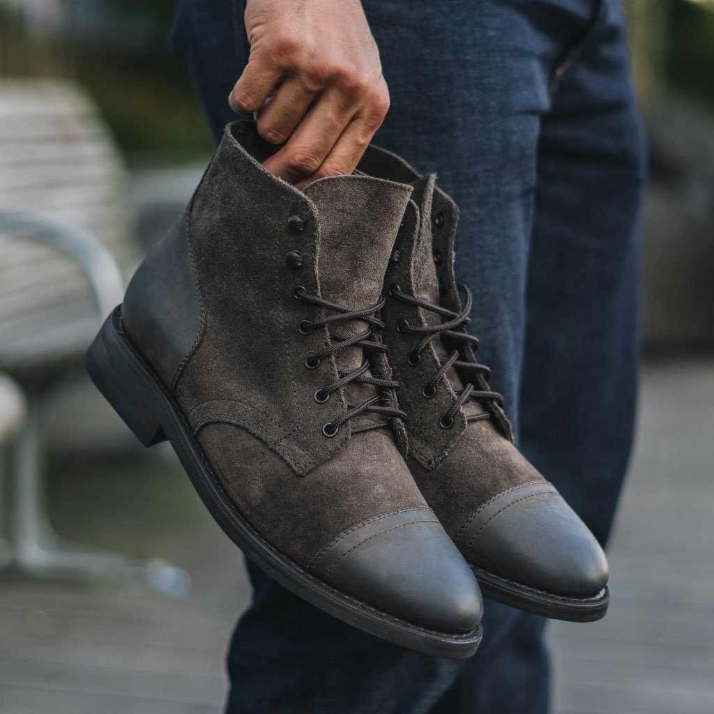 Thursday Captain Leather Classic Rugged & Resilient Men's Boots Olive | AU390DFM48