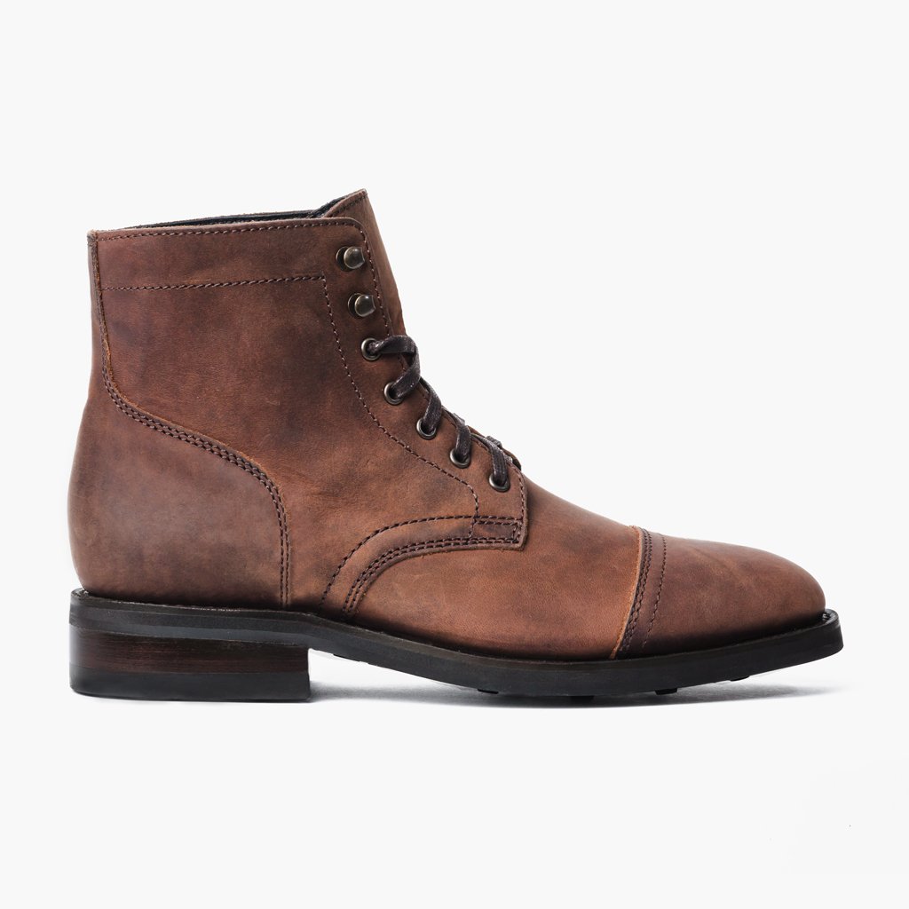 Thursday Captain Leather Men's Lace Up Boots Coffee | AU52DFM