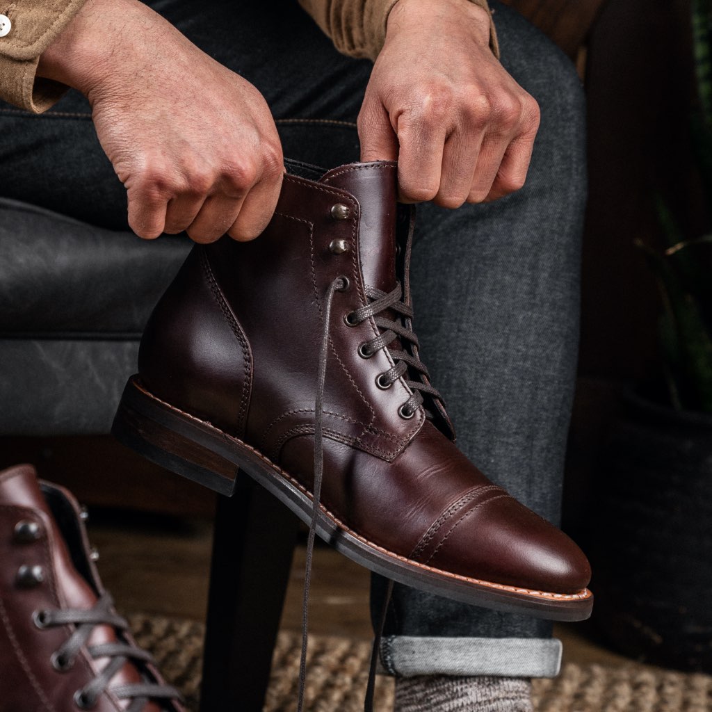 Thursday Captain Leather Rugged & Resilient Men's Boots Burgundy | AU390DFM45