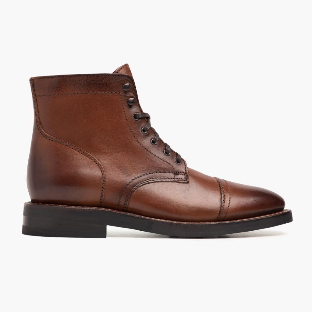 Thursday Captain Leather Rugged & Resilient Men's Lace Up Boots Coffee | AU44XYU