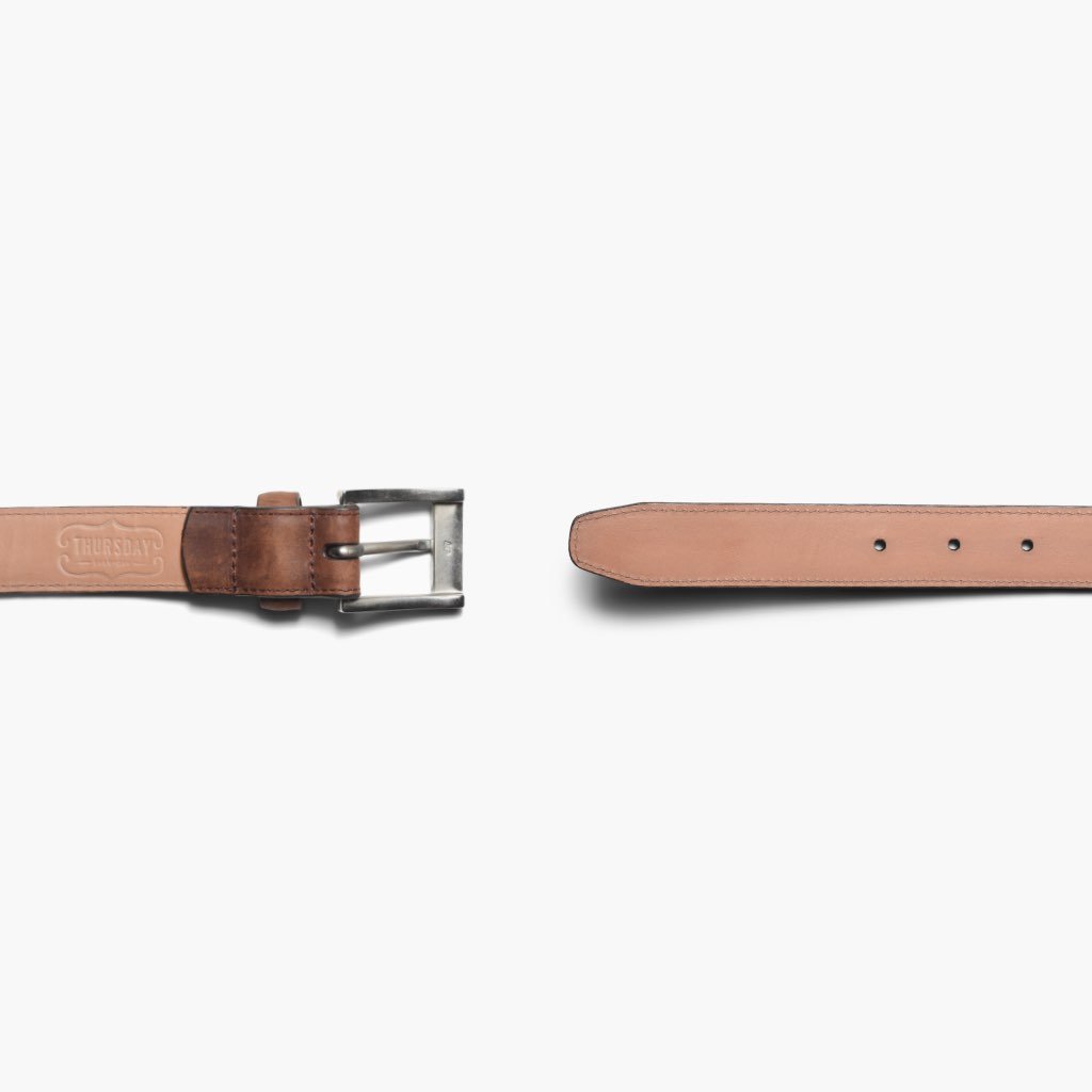 Thursday Classic Leather Rugged Men's Belts Brown | AU305ZUT