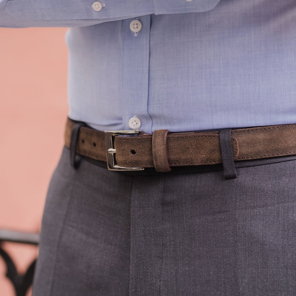 Thursday Classic Suede Men's Belts Olive | AU29PJJ