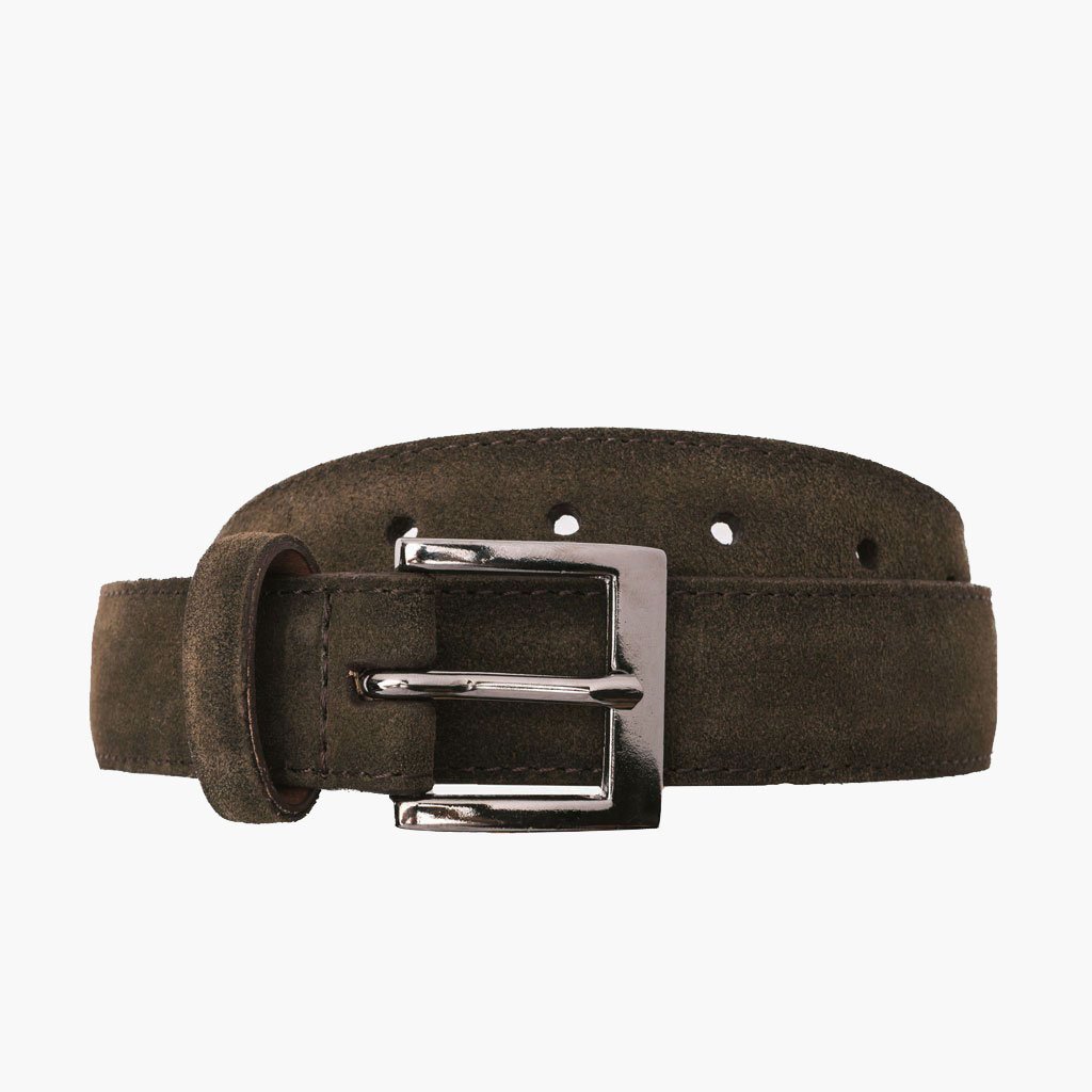 Thursday Classic Suede Men\'s Belts Olive | AU29PJJ