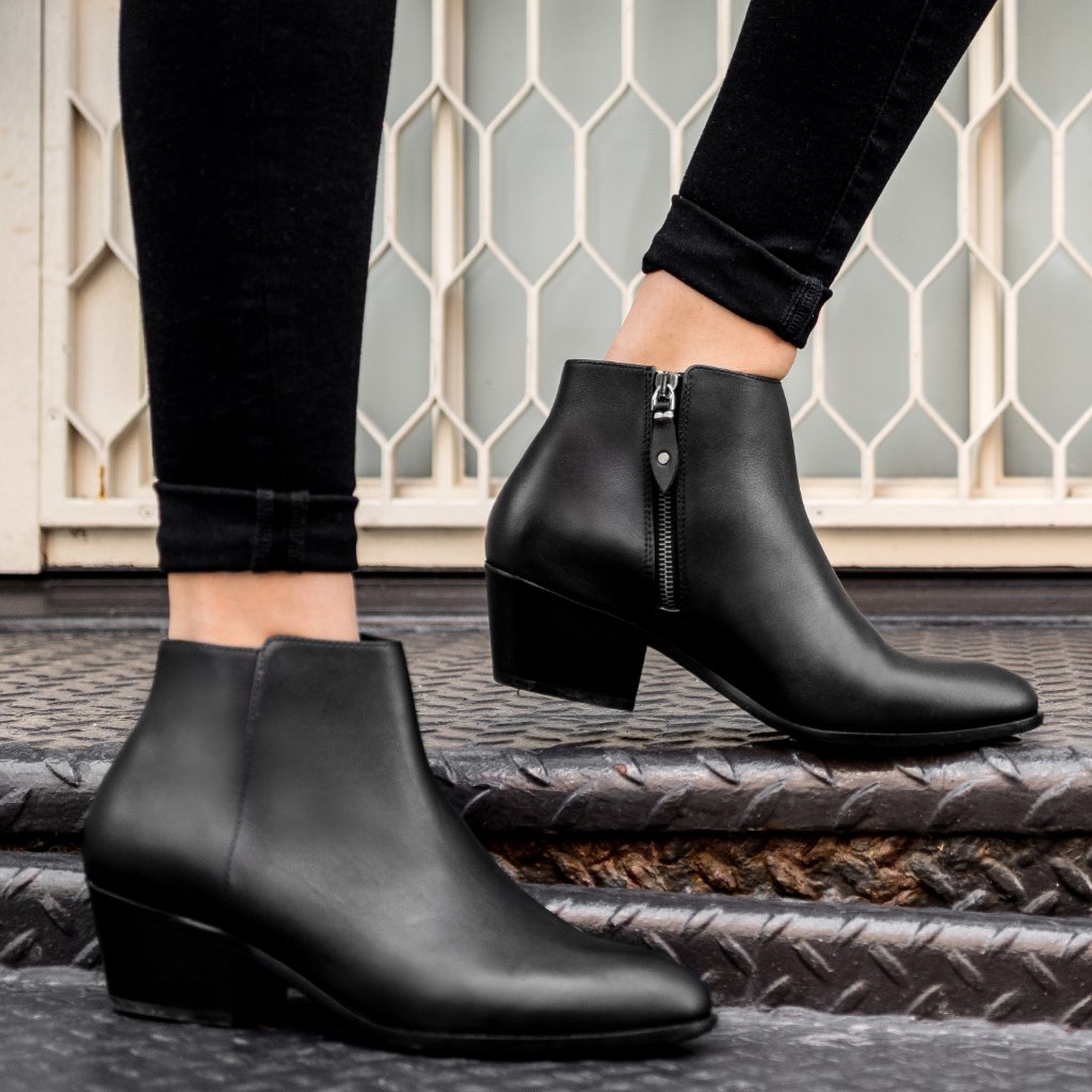 Thursday Downtown Leather Women's Booties Black | AU168QMA