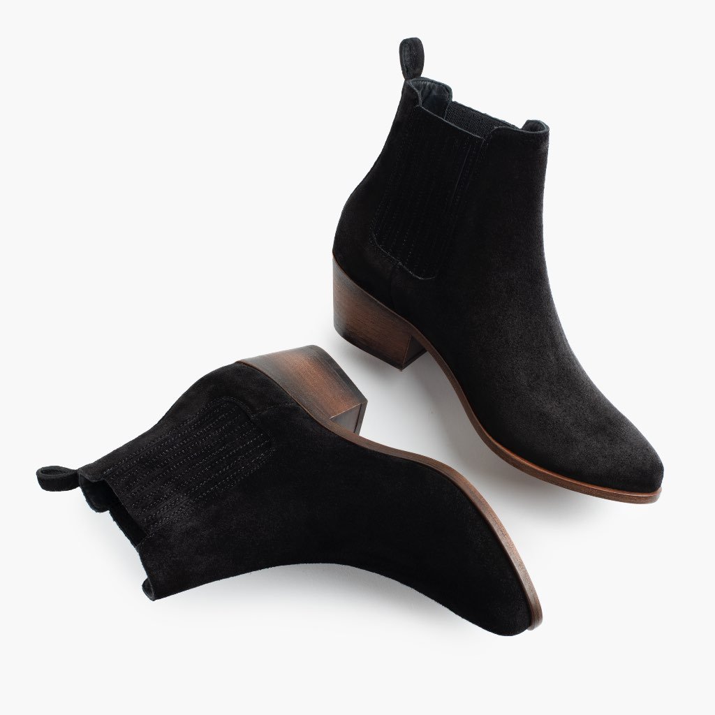 Thursday Dreamer Suede Women's Booties Black | AU162UZG