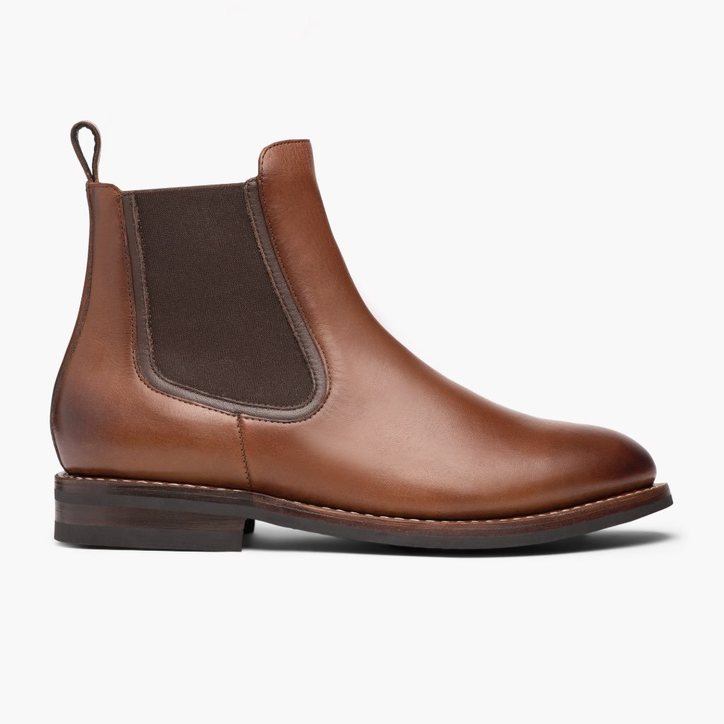 Thursday Duke Leather Men's Chelsea Boots Brown | AU92NWY