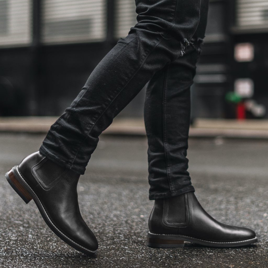 Thursday Duke Leather Men's Chelsea Boots Black | AU93BEX