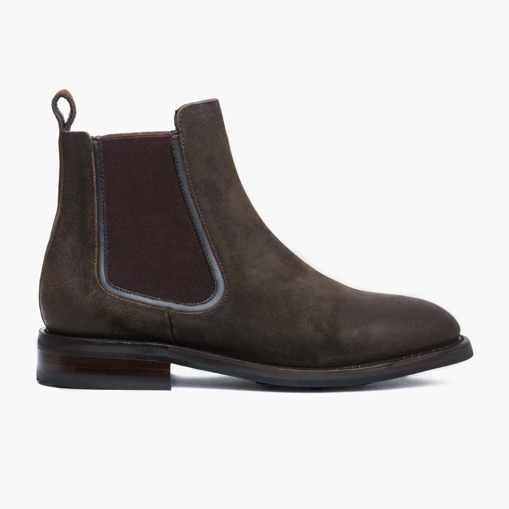 Thursday Duke Suede Men's Chelsea Boots Olive | AU8TCE