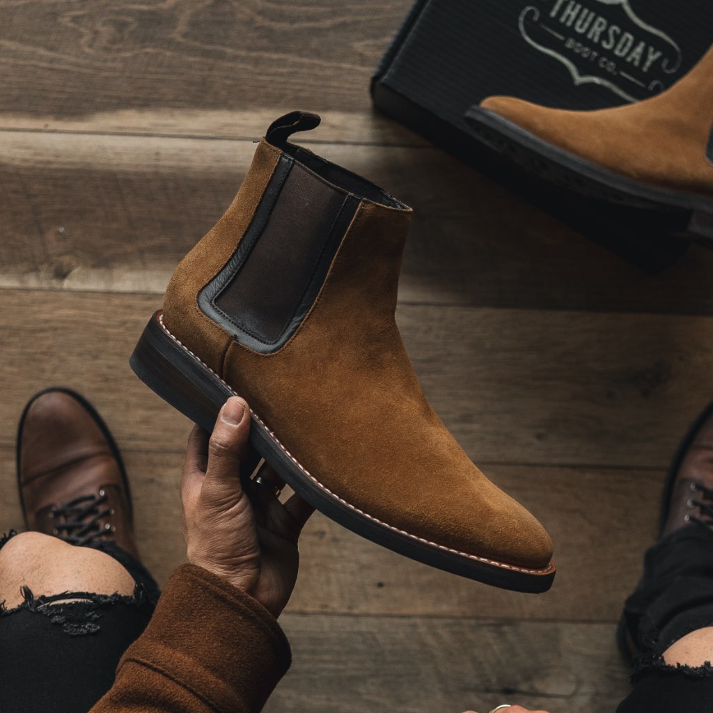 Thursday Duke Suede Men's Chelsea Boots Brown | AU91MQZ