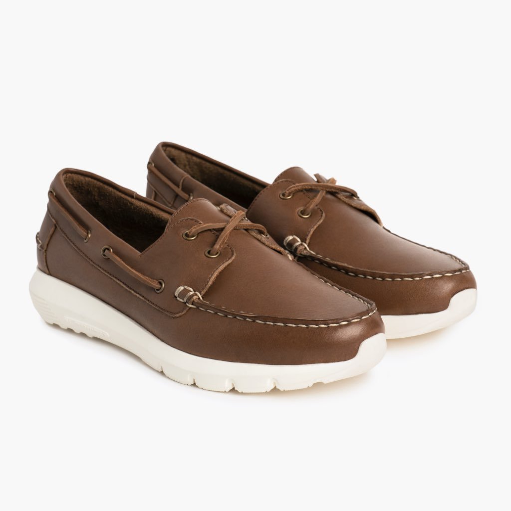 Thursday Handsewn Runner Leather Men\'s Boat Shoes Coffee | AU364DFM