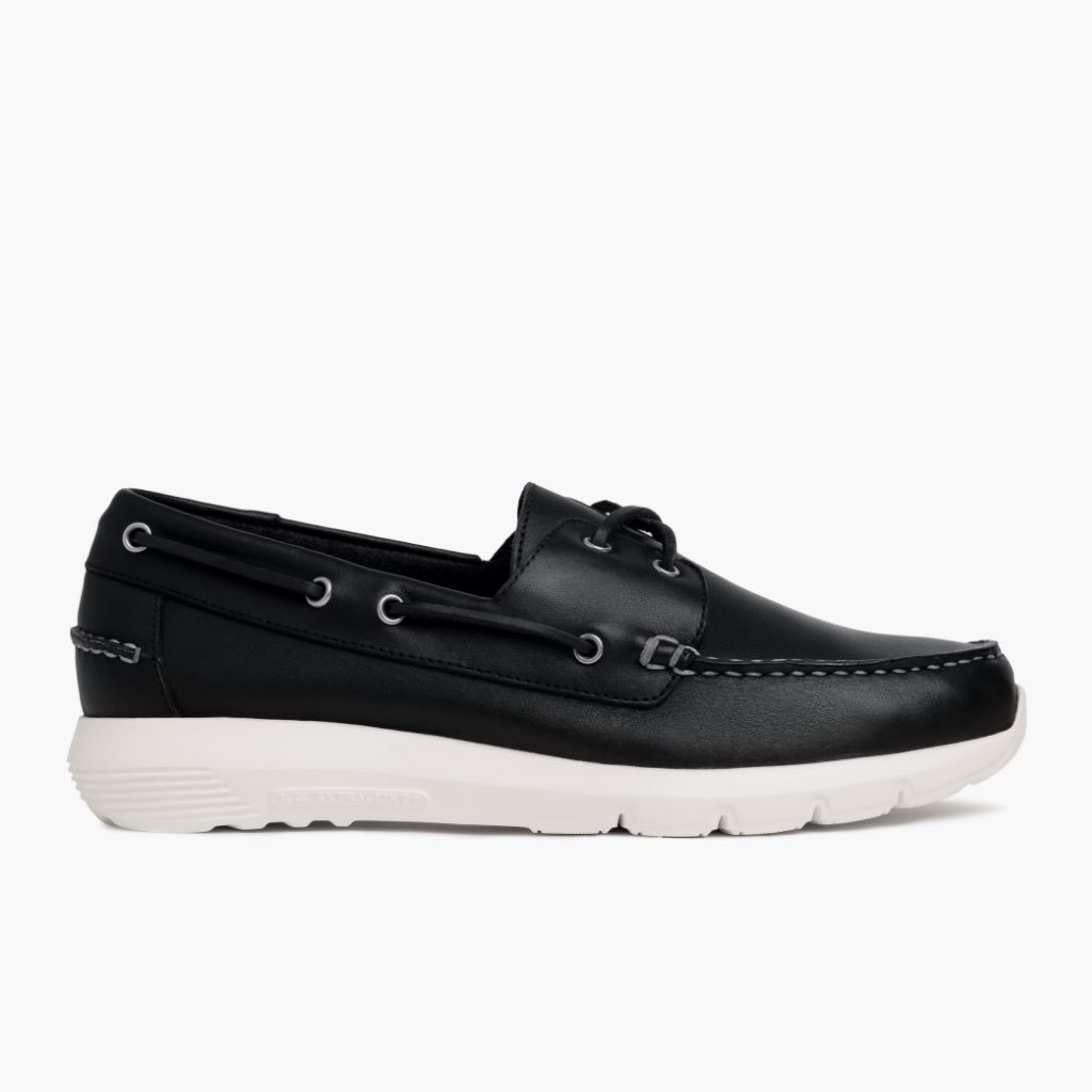 Thursday Handsewn Runner Leather Men's Boat Shoes Black | AU365AUL