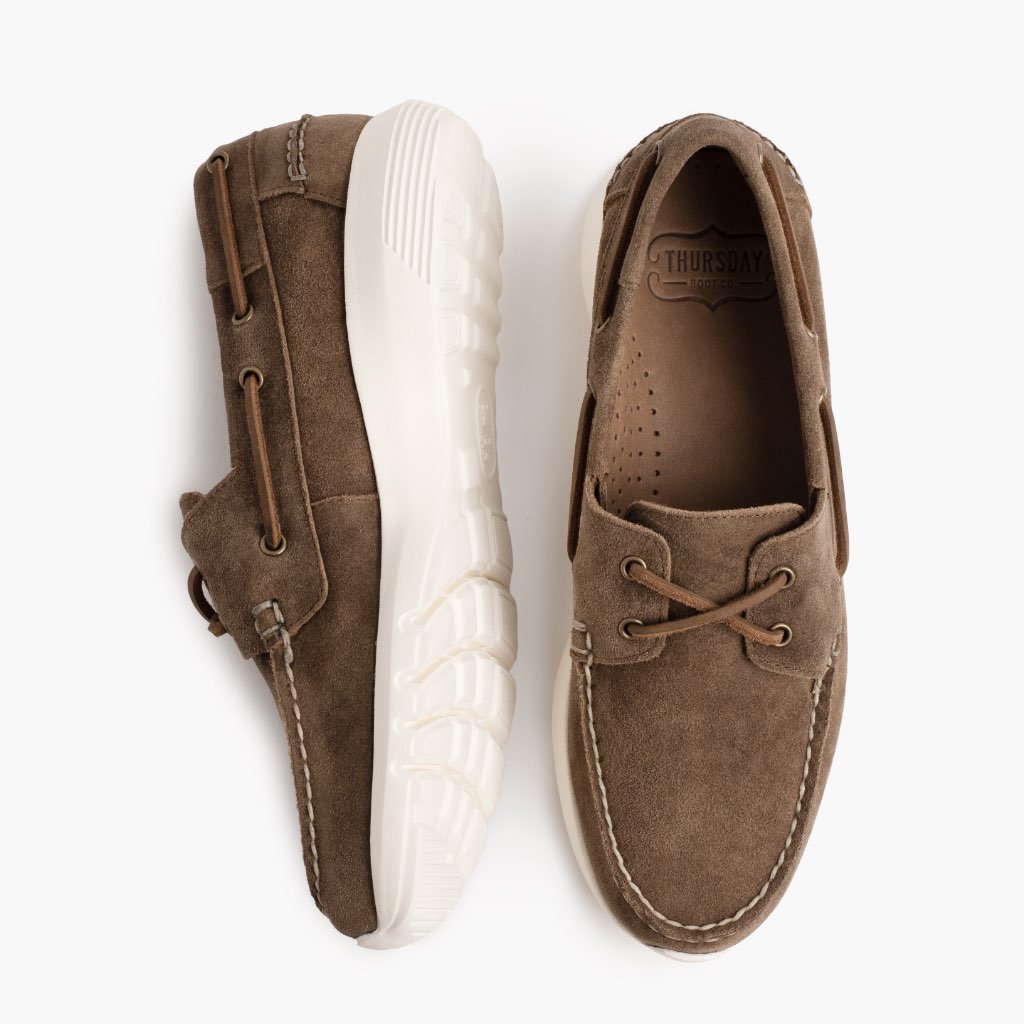 Thursday Handsewn Runner Suede Men's Boat Shoes Brown | AU363FDN