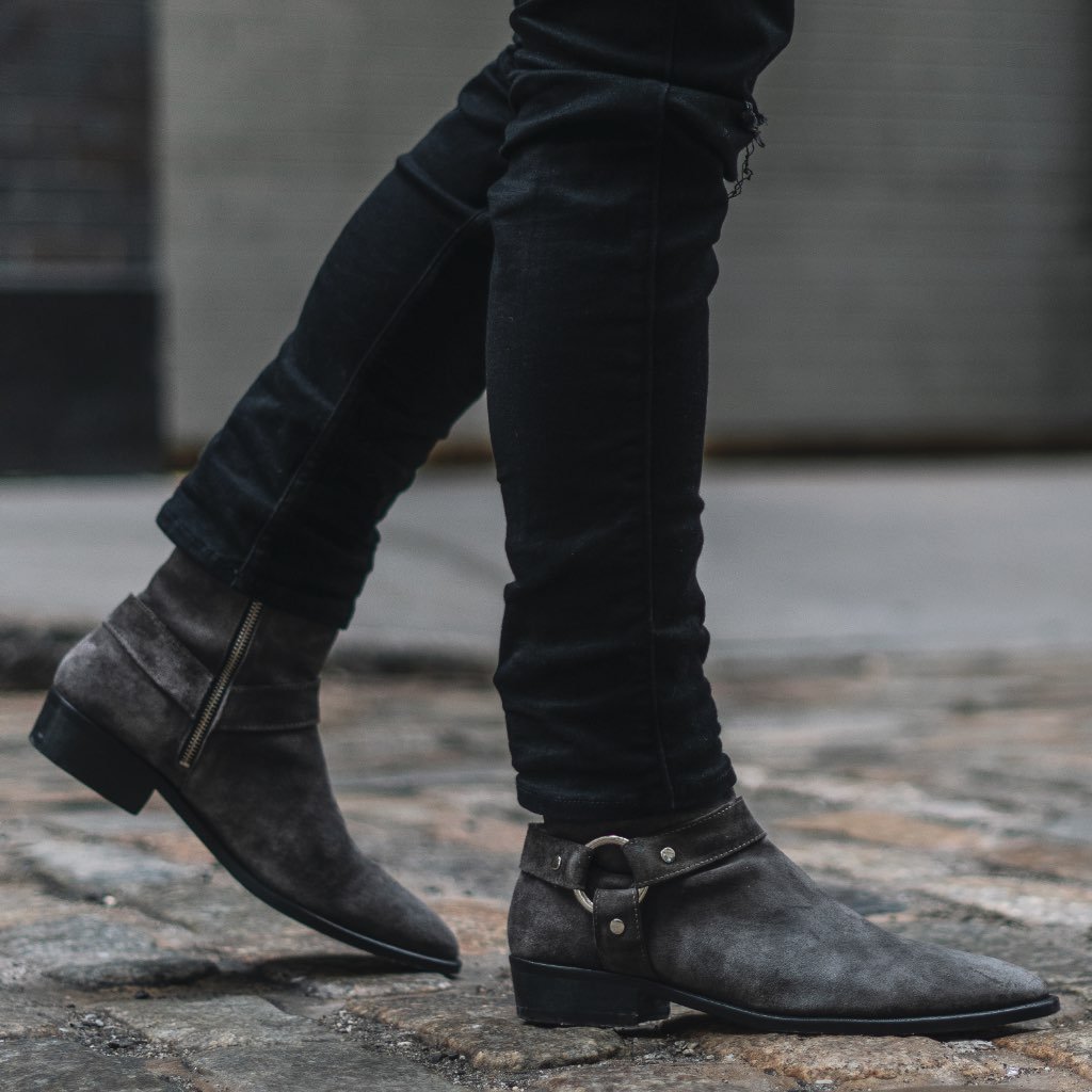 Thursday Harness Suede Men's Chelsea Boots Grey | AU87RVD