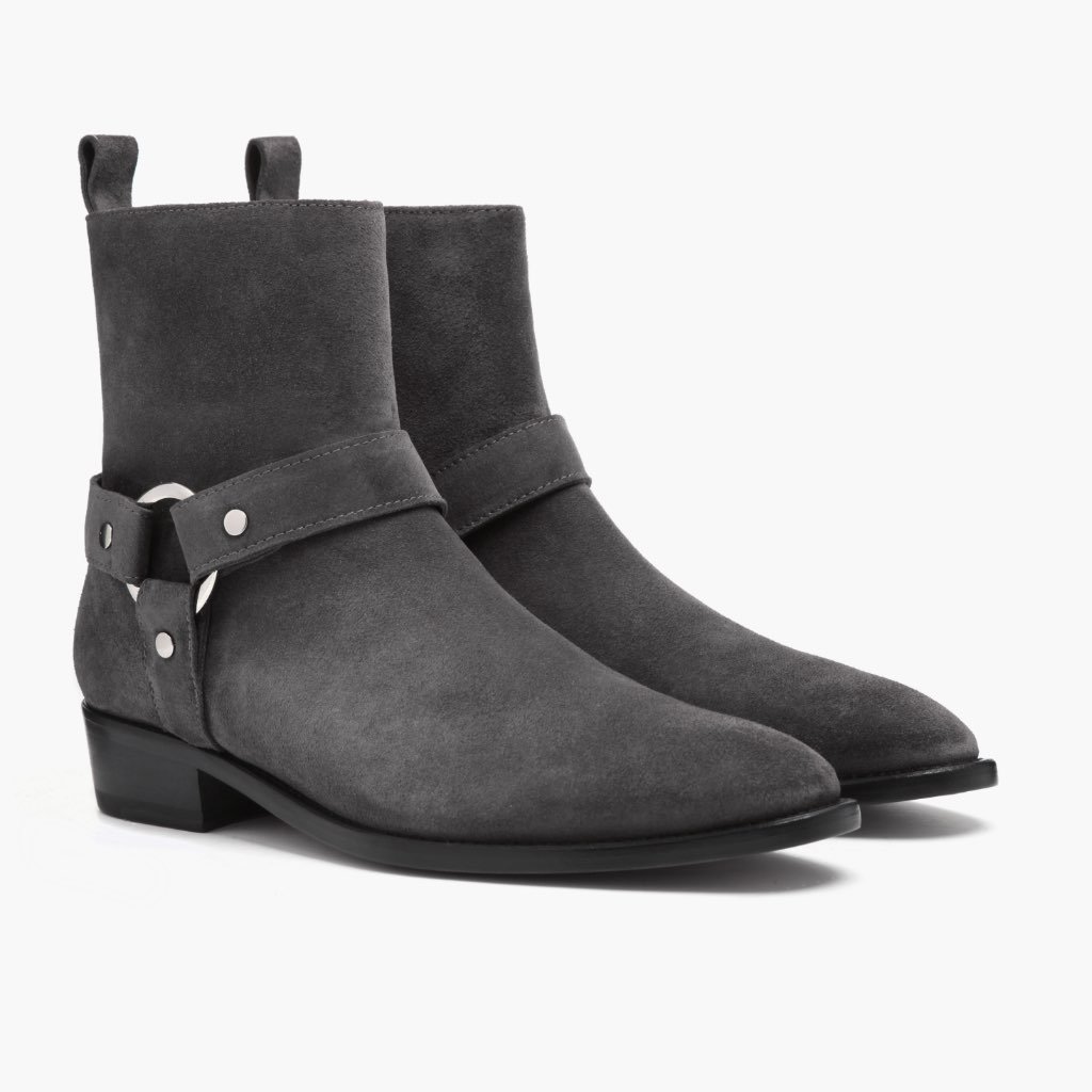 Thursday Harness Suede Men\'s Chelsea Boots Grey | AU87RVD