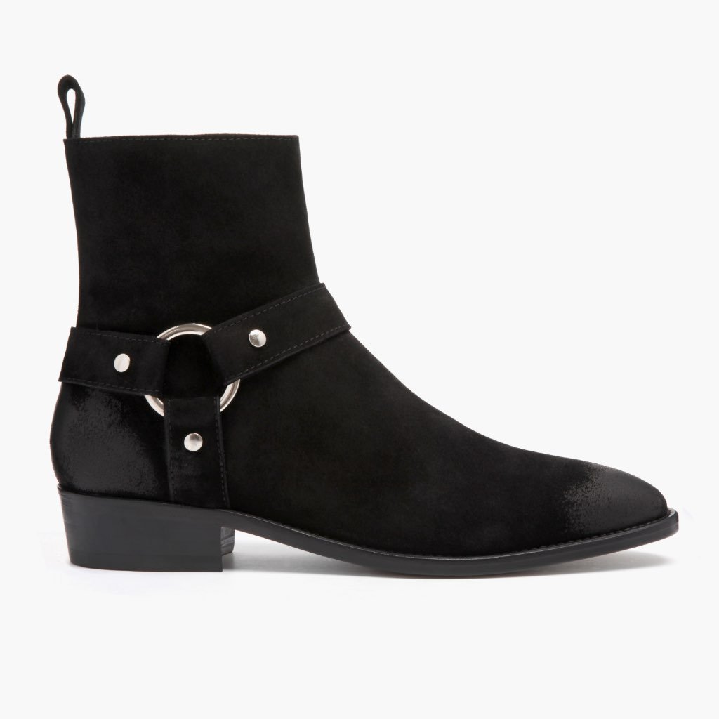 Thursday Harness Suede Men's Chelsea Boots Black | AU88EBC