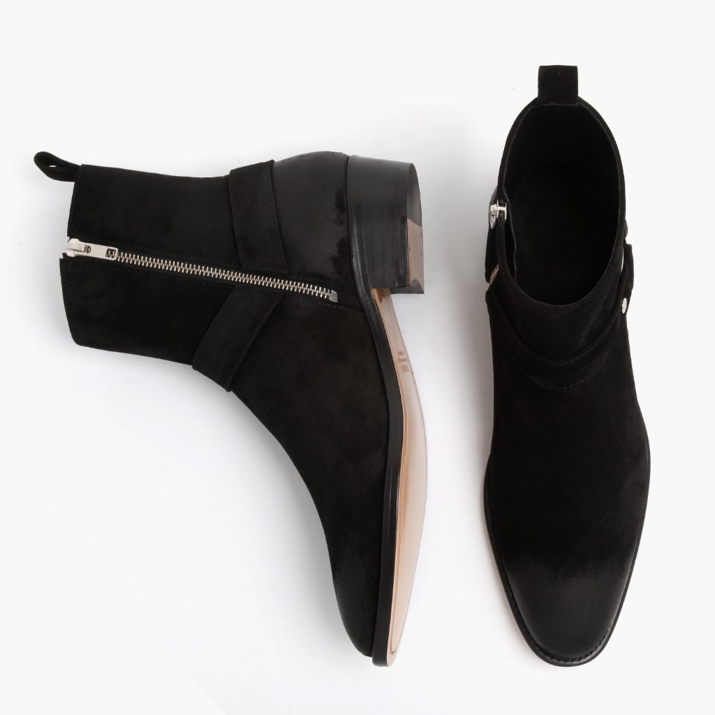 Thursday Harness Suede Men's Chelsea Boots Black | AU88EBC