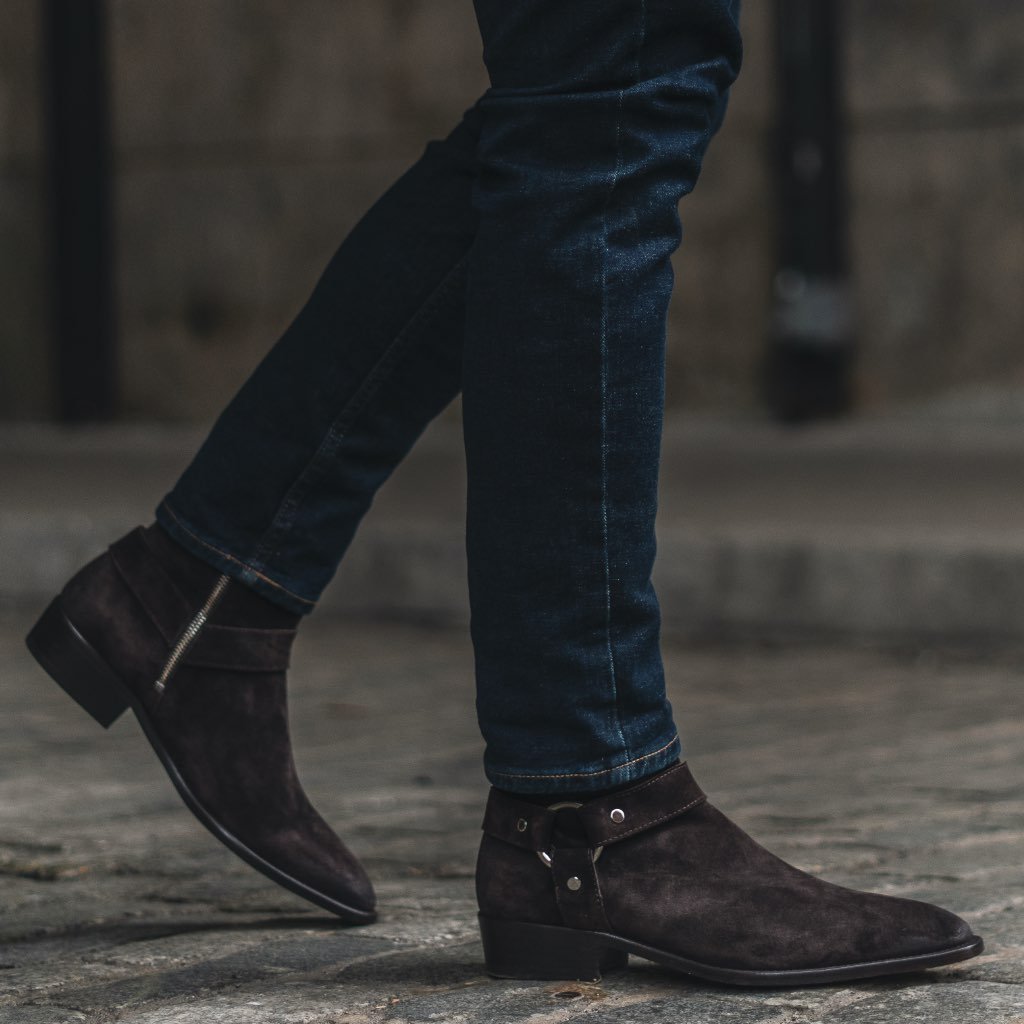 Thursday Harness Suede Men's Chelsea Boots Burgundy | AU89WNB