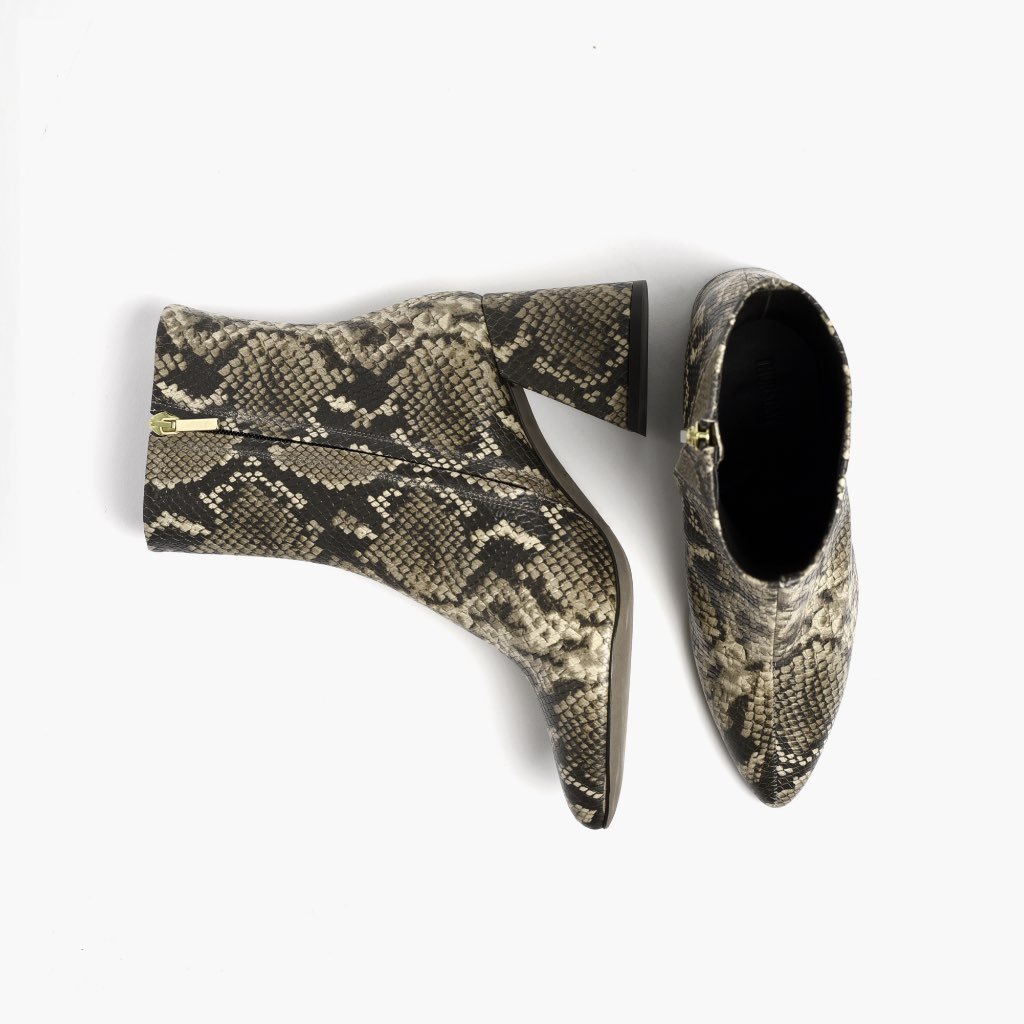 Thursday Heartbreaker Leather Women's Booties Snake | AU15BEX