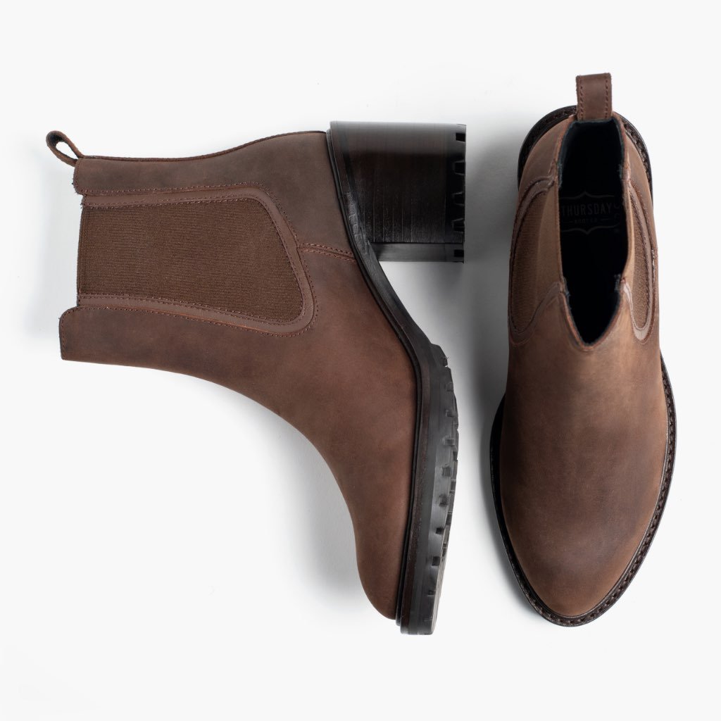 Thursday Knockout Leather Women's Chelsea Boots Chocolate | AU216TCE