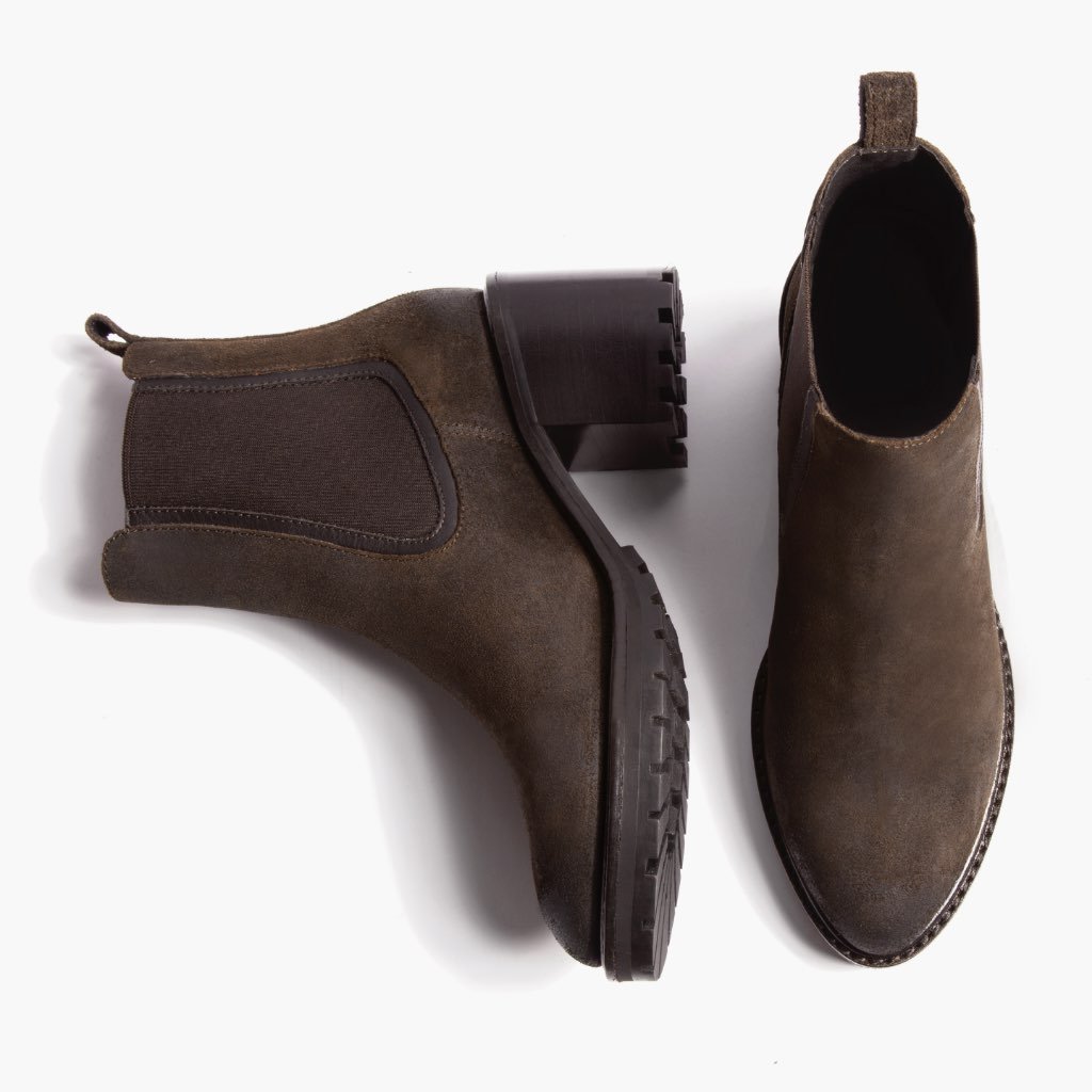 Thursday Knockout Suede Women's Chelsea Boots Olive | AU210AHK