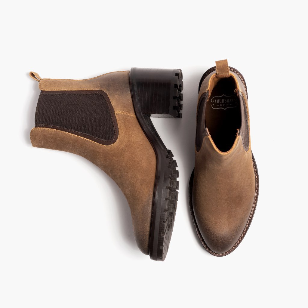 Thursday Knockout Suede Women's Chelsea Boots Brown | AU211PJJ