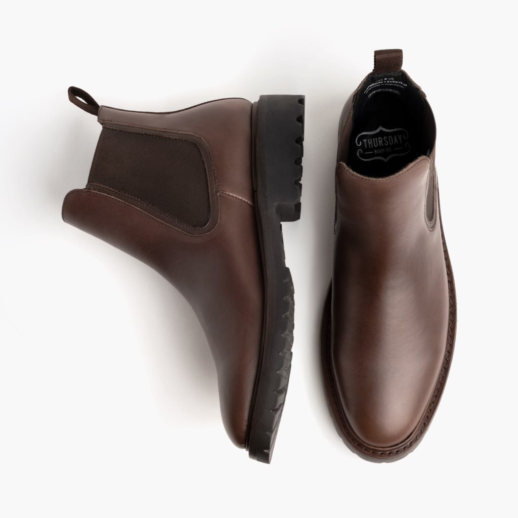 Thursday Legend Leather Men's Chelsea Boots Coffee | AU85YXF