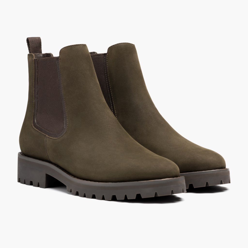 Thursday Legend Nubuck Women's Chelsea Boots Olive | AU208DFM