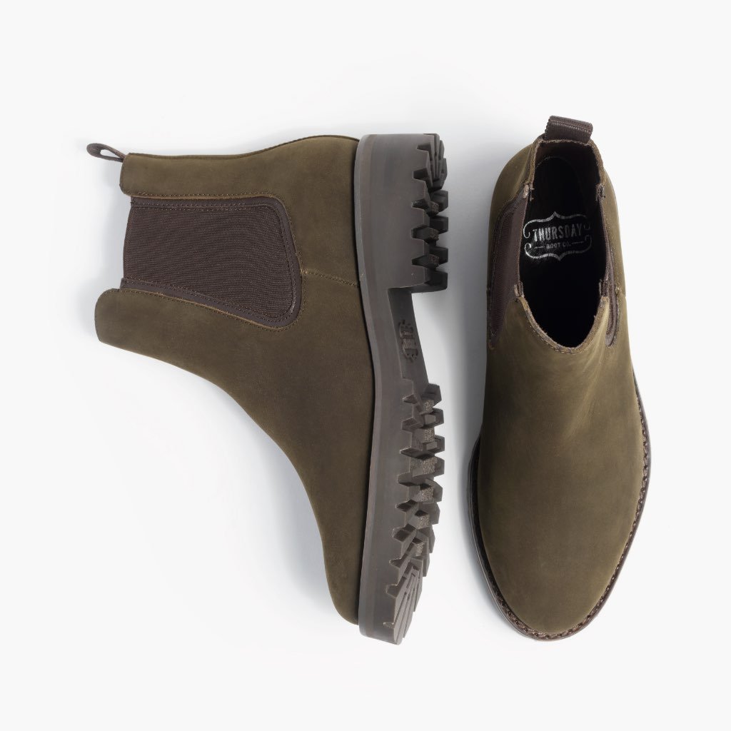 Thursday Legend Nubuck Women's Chelsea Boots Olive | AU208DFM