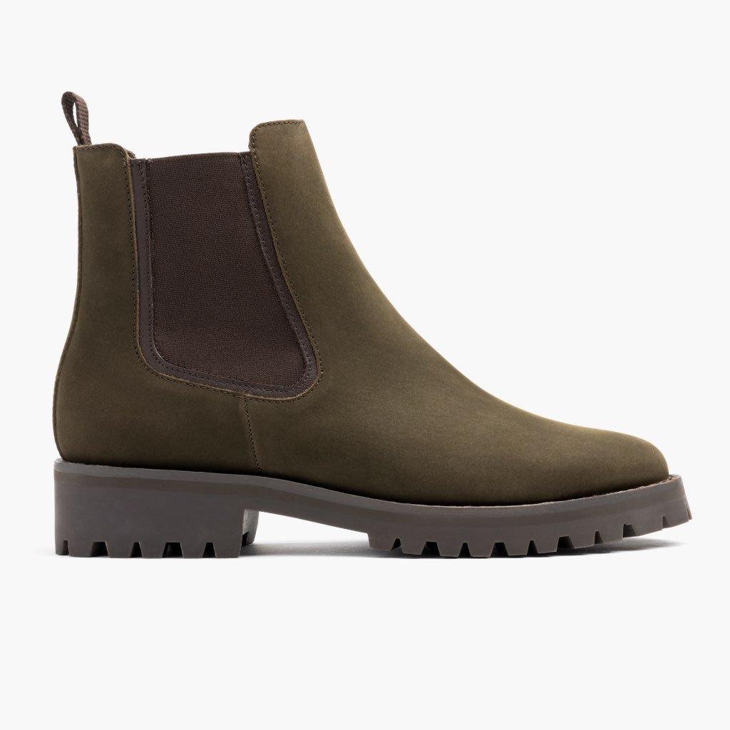 Thursday Legend Nubuck Women\'s Chelsea Boots Olive | AU208DFM