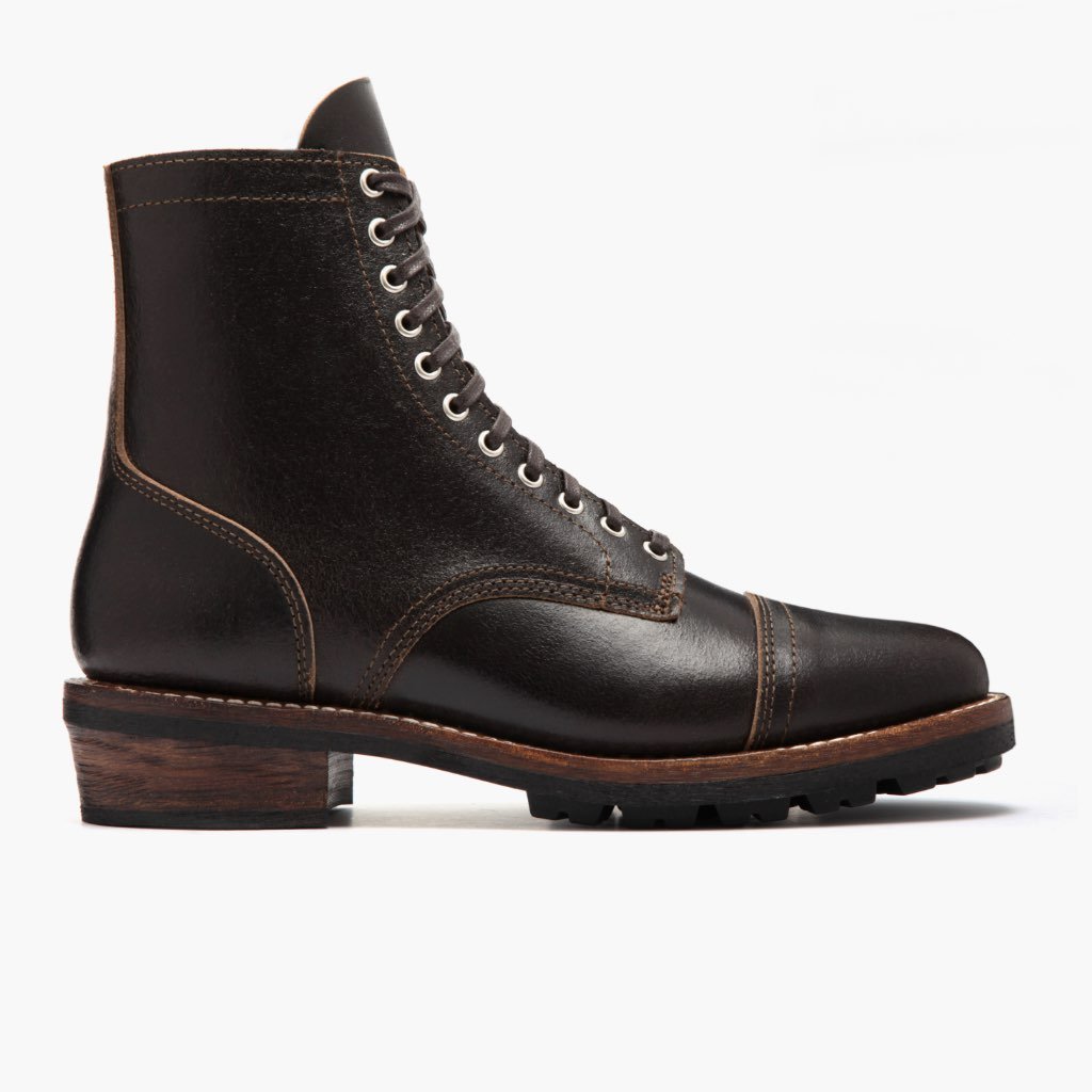 Thursday Logger Leather Men's Lace Up Boots Coffee | AU411KOR