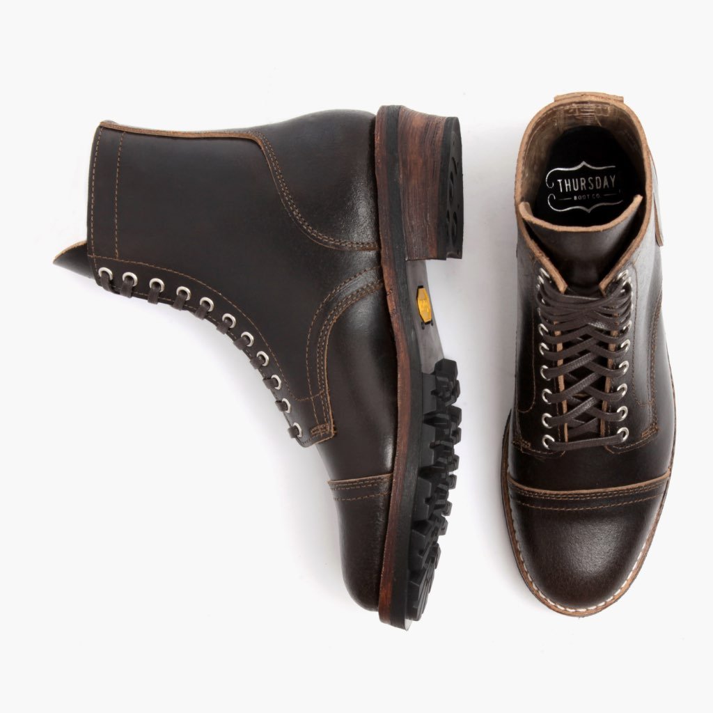 Thursday Logger Leather Men's Lace Up Boots Coffee | AU411KOR