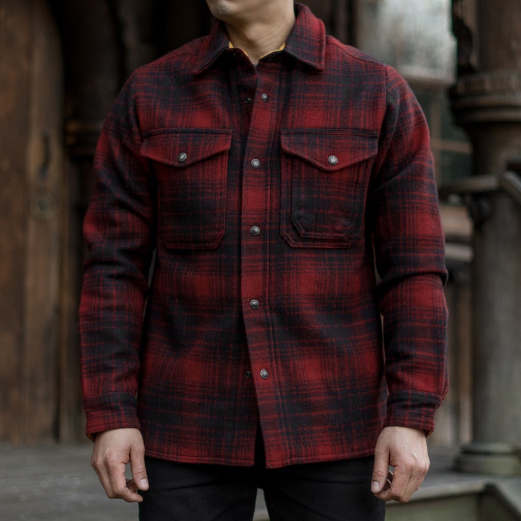 Thursday Mackinaw Jac Wool Men's Shirts Red / Black | AU318UZG