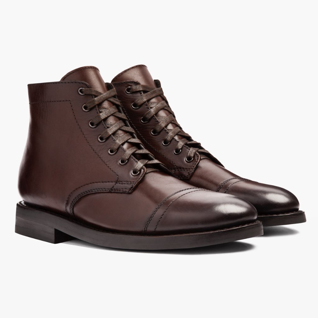 Thursday Major Leather Men's Lace Up Boots Coffee | AU408XYU