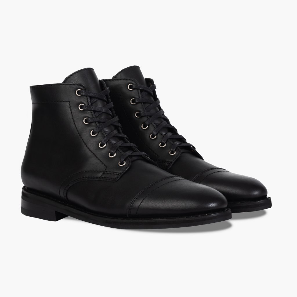 Thursday Major Leather Men's Lace Up Boots Black | AU40NWY