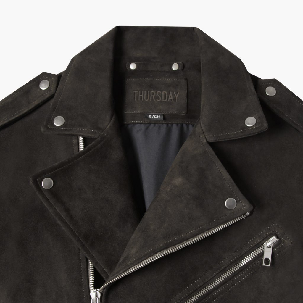 Thursday Motorcycle Suede Men's Jackets Olive | AU333KOR