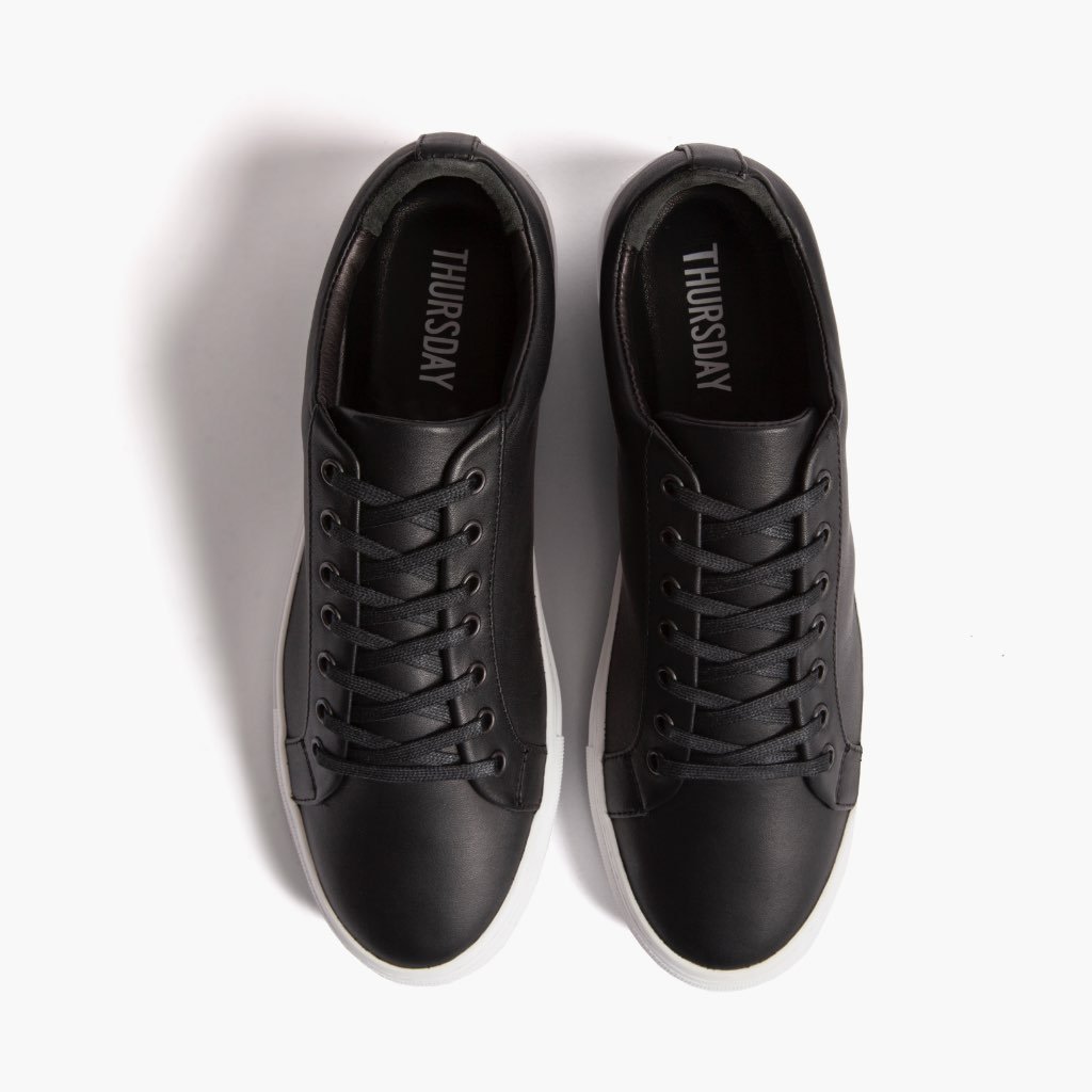 Thursday Premier Low Tops Leather Classic Men's Sneakers Black | AU367PJJ