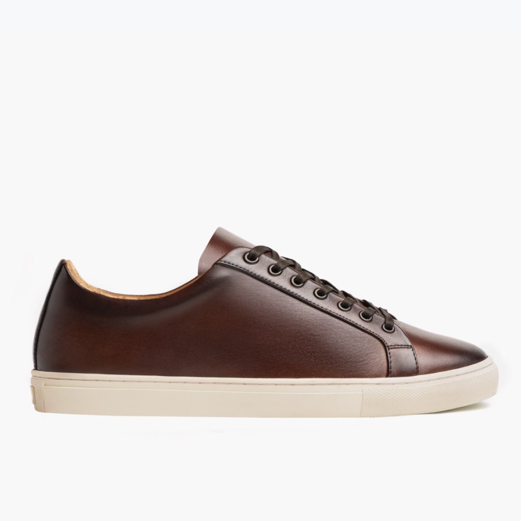 Thursday Premier Low Tops Leather Rugged & Resilient Men's Sneakers Coffee | AU371YXF