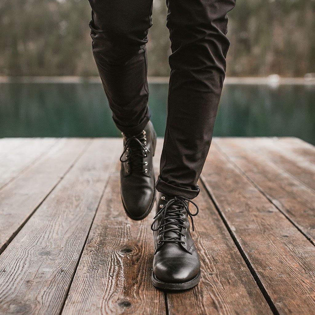 Thursday President Leather Classic Men's Lace Up Boots Black | AU400EBC