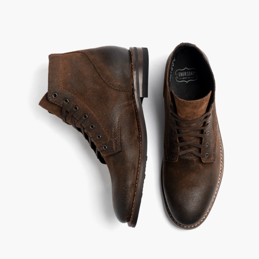 Thursday President Suede Men's Lace Up Boots Coffee | AU399RVD