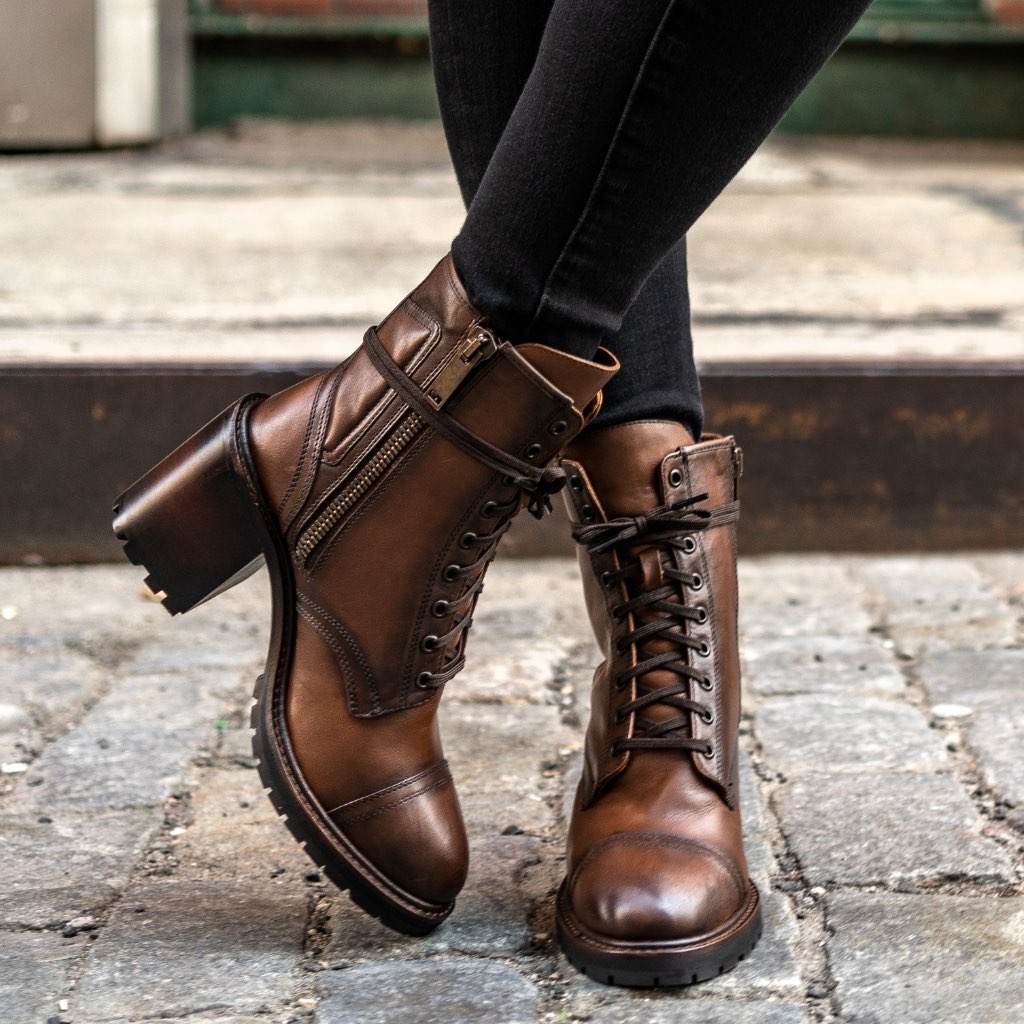 Thursday Rebel Leather Women's Boots Coffee | AU134OKI