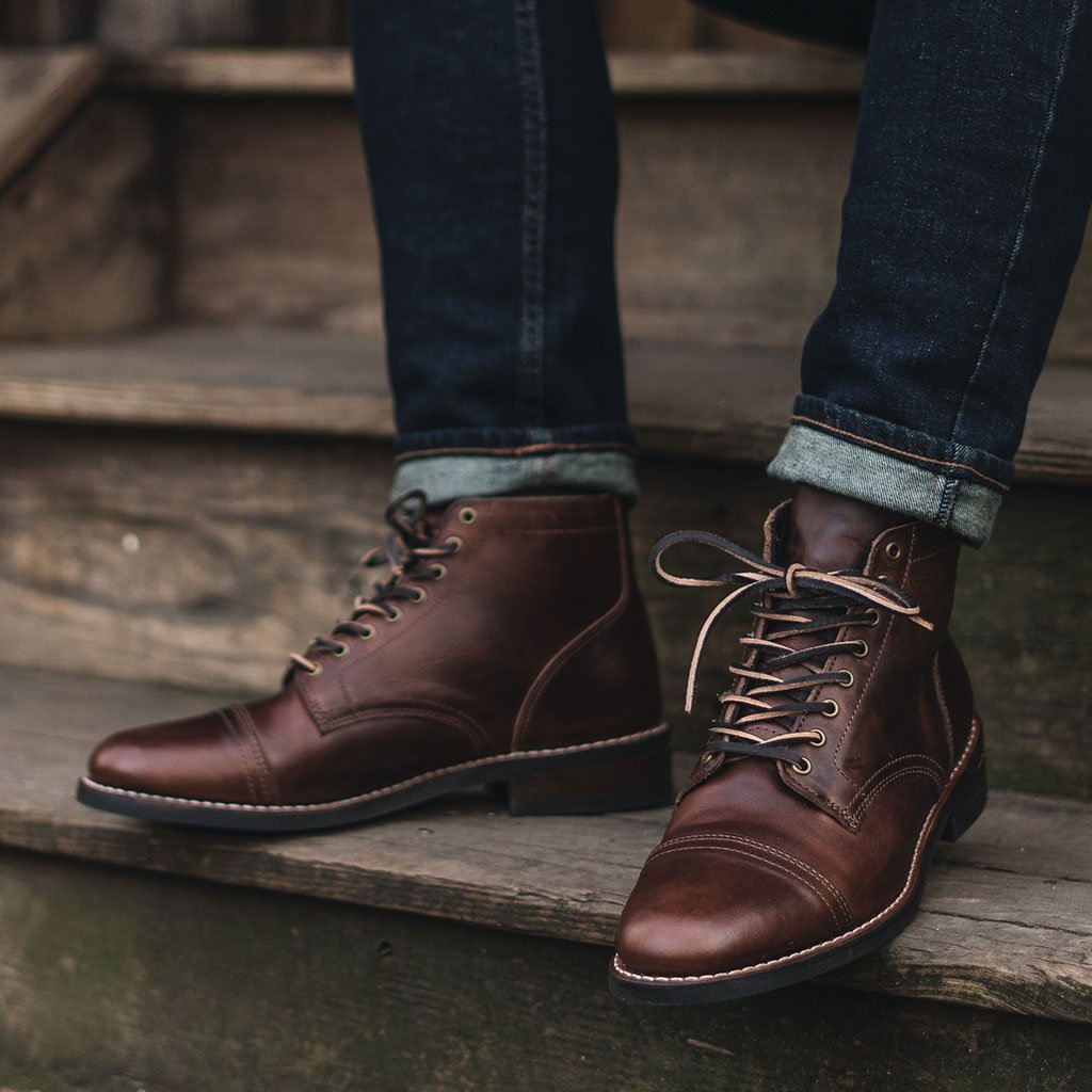 Thursday Vanguard Leather Men's Lace Up Boots Burgundy | AU390DFM58