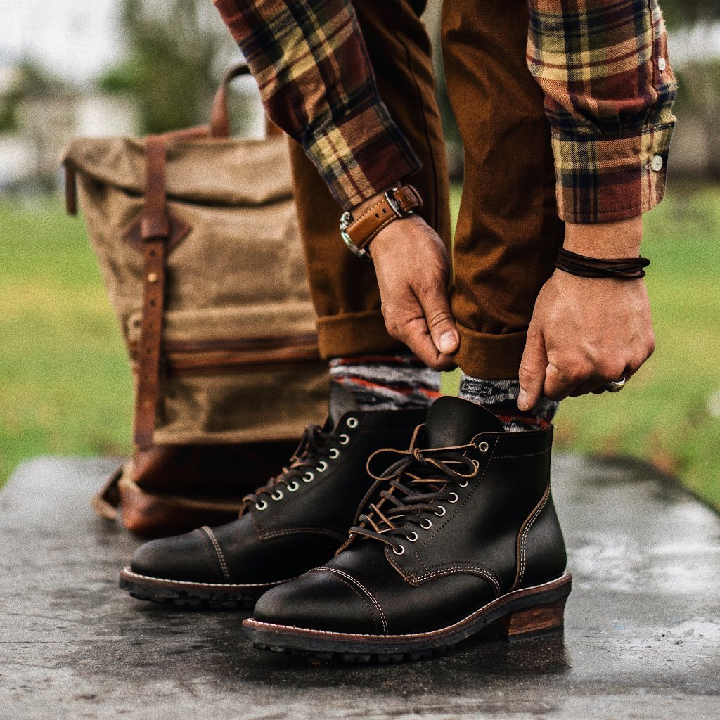 Thursday Vanguard Leather Men's Lace Up Boots Black | AU390DFM59