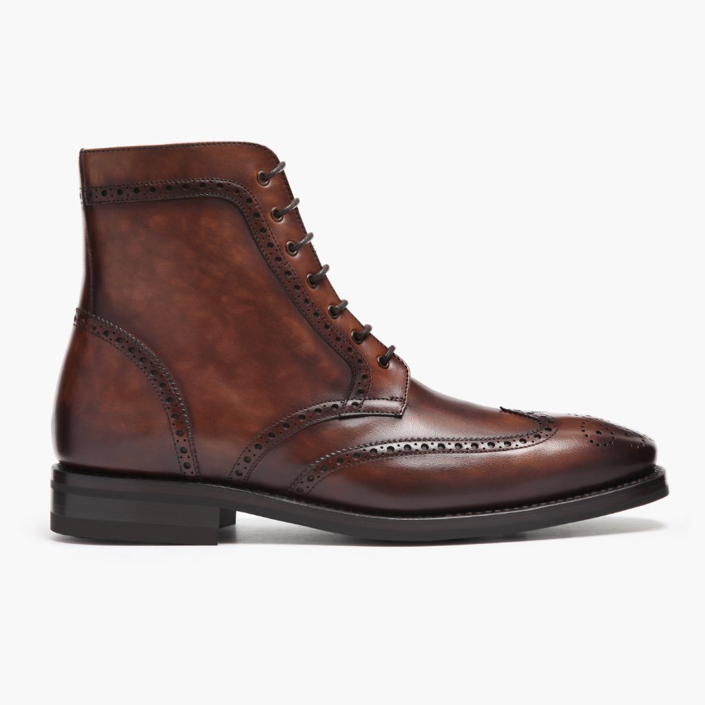 Thursday Wingtip Leather Men's Lace Up Boots Brown | AU390DFM55